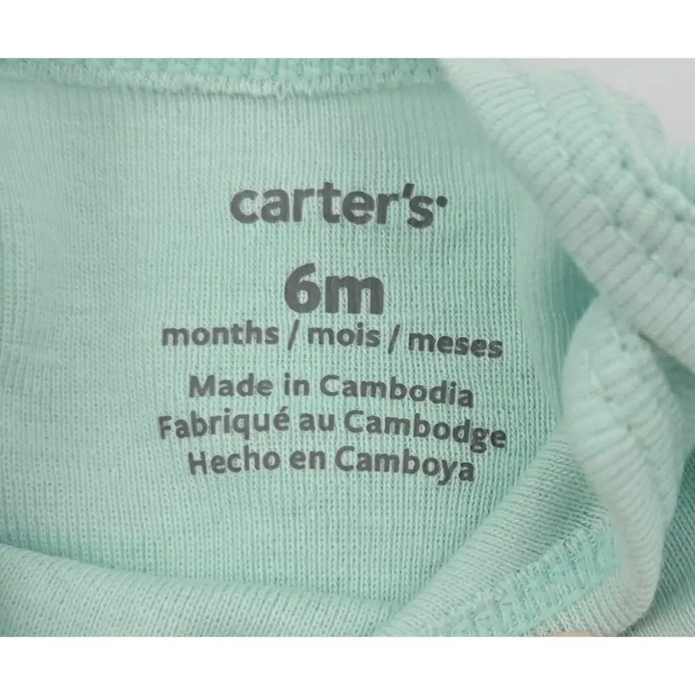Carter's 6 Month One Piece Bodysuit United by Kindness Light Blue-Green